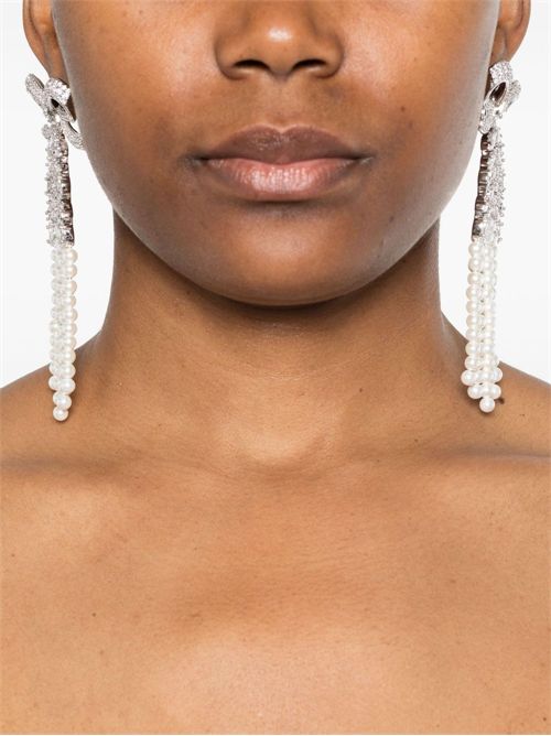 Orecchini Crystal Bow Pearl SELF PORTRAIT | PF25601ESILVER